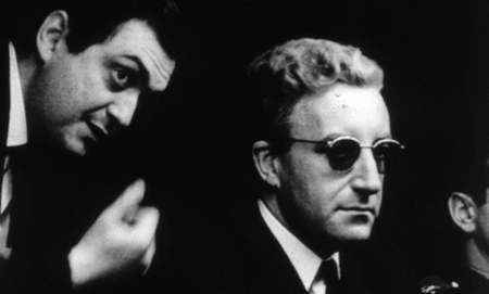 Stanley Kubrick and Peter Sellers on the set of Dr. Strangelove (1964)