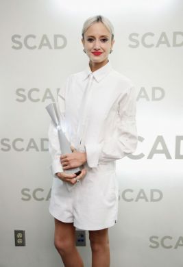Actress Andrea Riseborough with Outstanding Supporting Actress Award during 20th Anniversary SCAD Savannah Film Festival