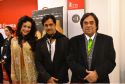 Actress Madhuri Bhattacharya, Kanarese action star Arjun Sarja, and producer-magnate Ashok Kheny of Bangalore