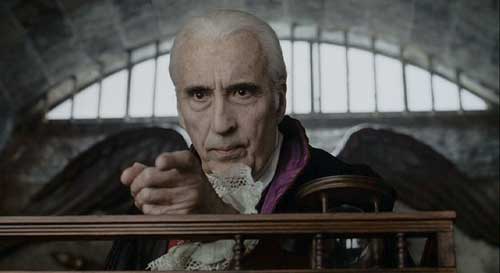 Christopher Lee in CHARLIE AND THE CHOCOLATE FACTORY 