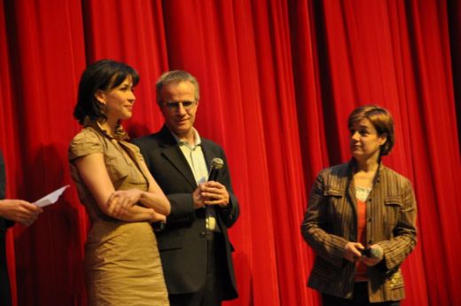 Sophie Marceau and Christophe Lambert presenting "L'homme de chevet" in Beijing