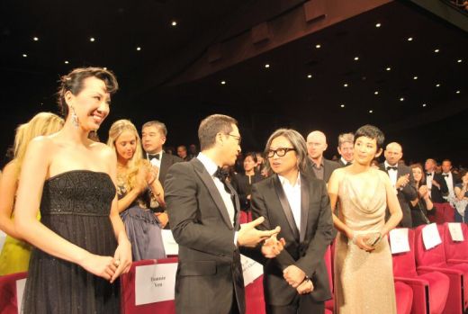 Donnie Yen and Peter Chan at the Premier of *Wu Xia*