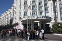 Fans line up in front of Hotel Martinez to see "anybody"
