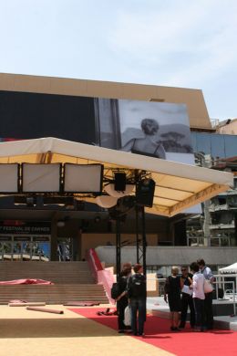 Setting Up the Red Carpet for the 62nd Cannes International Film Festival