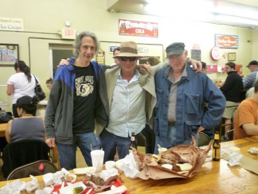 chowing down at Smitty's with Lenny Kaye and Sandy Pearlman