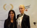 Amber Heard Presents Award to Pam Dixon, CSA at Lady Filmmakers